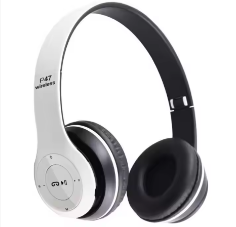 P47 Wireless Over-Ear Headphones | Foldable Bluetooth Stereo Headset with Mic